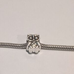 Silver Owl Charm for Pandora Style Bracelet